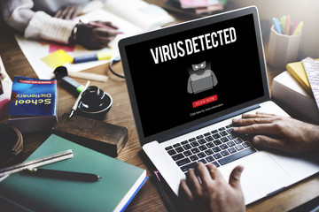 Fototapeta na wymiar Scam Virus Spyware Malware Antivirus Concept
