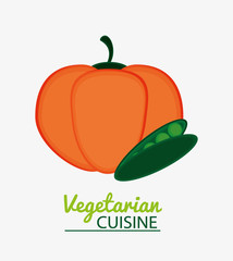 pumpkin pod pea vegetable vegetarian cuisine vector illustration eps 10