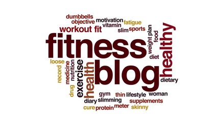 Fitness blog animated word cloud.