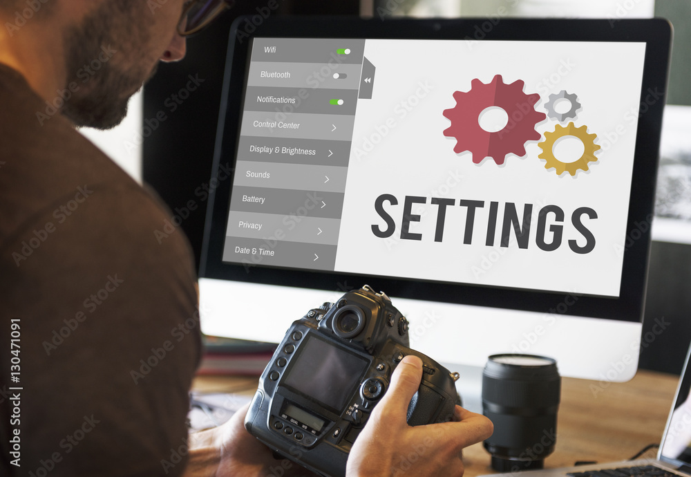 Poster settings tools setup system concept