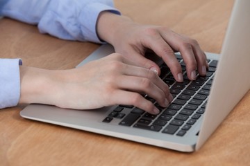 Businesswoman using laptop