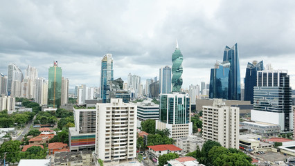  PANAMA CITY-PANAMA-DEC 8, 2016: View of the modern skyline of Panama City with all its high rise towers in the heart of downtown