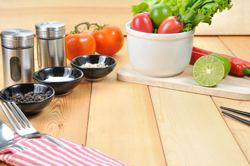 Food Seasoning and accessories setup for food stylist.