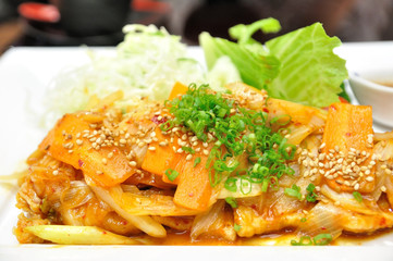 Fried pork with KIMCHI set, Korea popular food.