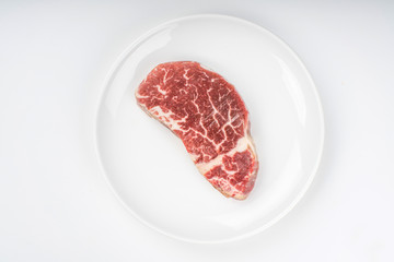 raw steak on a plate