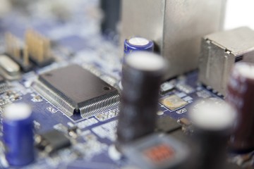 Fototapeta na wymiar Close-up of a motherboard