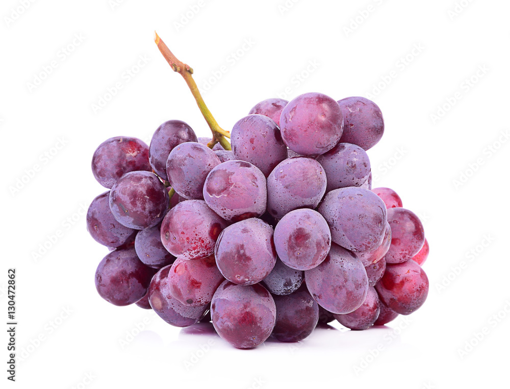 Wall mural red grape isolated on white background.