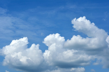 Fototapeta na wymiar Blue sky with fluffy cloud for background.
