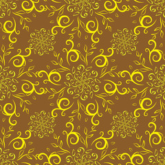 seamless vintage line art  pattern