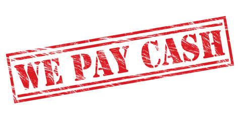 we pay cash red stamp on white background
