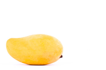 yellow sweet ripe mango on white background healthy fruit food isolated
