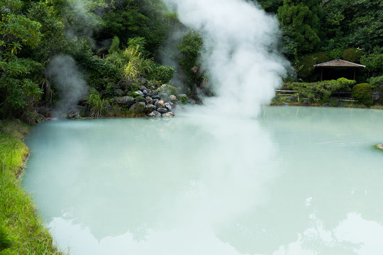 Hot springs in Beppu of Japan