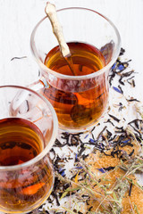 tea cups made of transparent glass