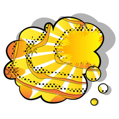 Speech bubble filled with comic book background.