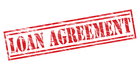 loan agreement red stamp on white background