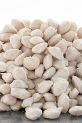 skewers of pork balls or pork meatballs..