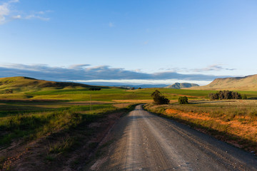 Dirt Road Farmlands Mountains summer landscape