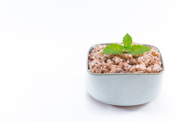brown rice, Cooked brown rice in a bowl...