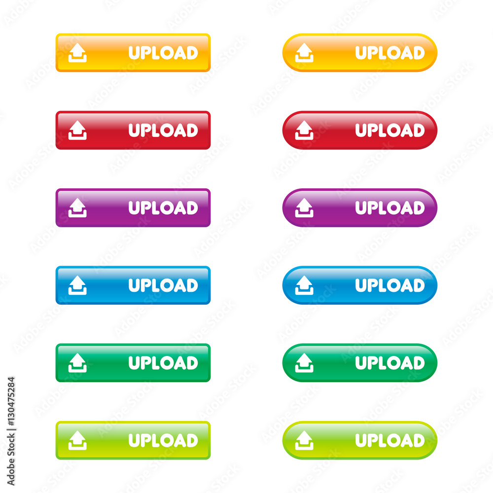 Poster colorful set of upload buttons