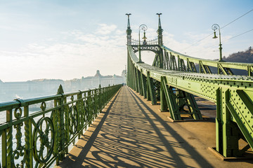 majestic liberty bridge at budapest, hungary