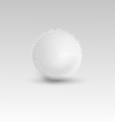 Vector element for design: a fur pompon (clump of snow) isolated