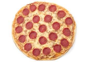 Pepperoni Pizza, isolated on white background