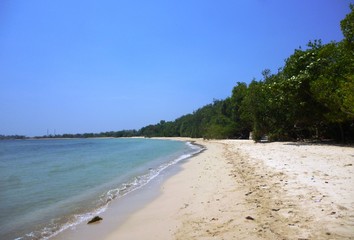 seascape of pailus beach scenery in jepara, Central Java, indonesia