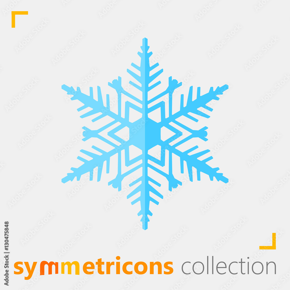 Poster snowflake minimal vector icon for web and mobile from symmetrico