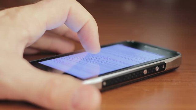 Fingers men touch touch screen smart phone