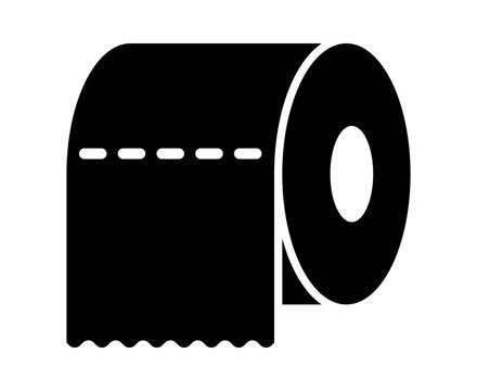 Toilet tissue paper roll flat icon for apps and websites