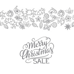 Merry Christmas sale background. Vector art.