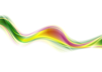 Abstract blurred colorful wave on white background
