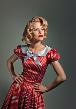 Beautiful young retro pinup blonde