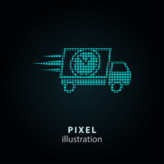 Obraz premium Fast delivery - pixel illustration.
