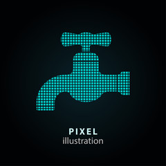 Faucet - pixel illustration.