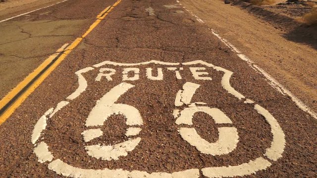 The historic route 66 road still survives in the southwest