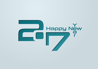 Happy New Year 2017 Cut Paper Background