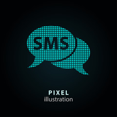 SMS - pixel illustration.