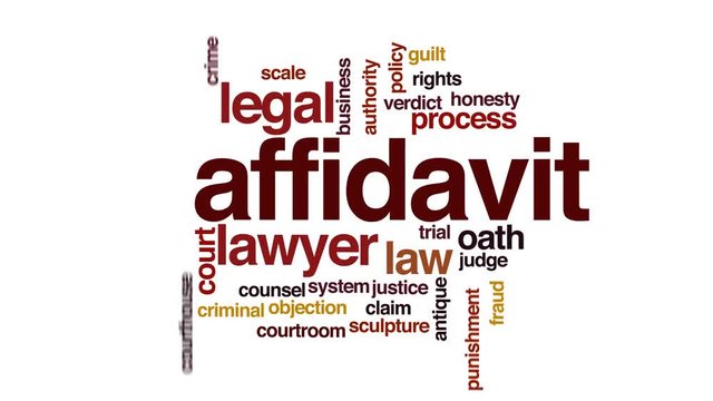 Affidavit animated word cloud.
