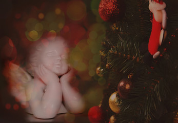 Christmas angel tenderly looking