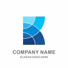 Monogram Letter K Geometric Circle Square  Pattern Interior Decoration Business Company Stock Vector Logo Design Template