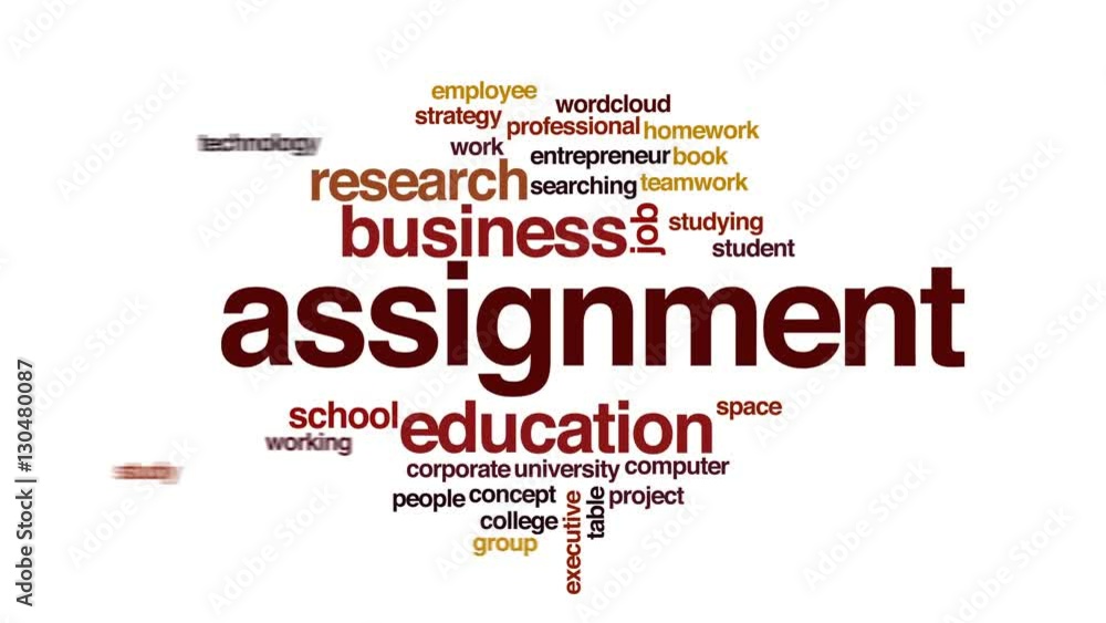 Poster assignment animated word cloud.