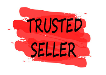 trusted seller red banner on white background