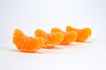 Row of four parts of tangerine