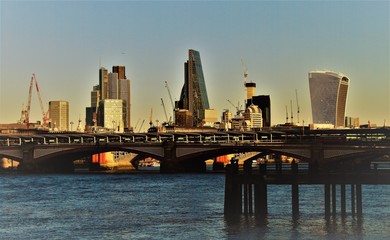 New City skyline under construction / Construction boom in the heart of London 12-2016