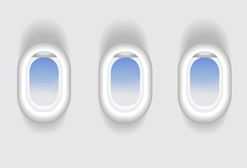 Fototapeta premium tree airplane windows with blank glass space for your text vector illustrations