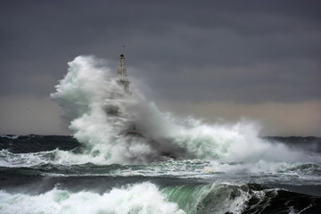 Obraz premium Lighthouse in the port of Ahtopol, Black Sea, Bulgaria