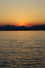 Beautiful sunset at Garda lake in Italy