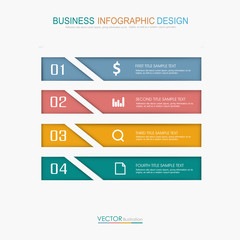 Fototapeta premium infographic flat vector design element with paper art illustrati