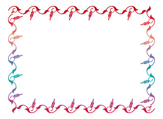 Obraz premium Beautiful oval floral frame with gradient fill. 